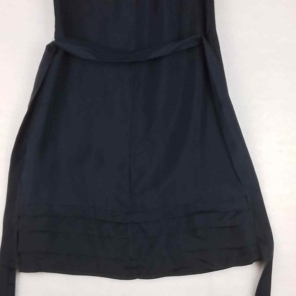 Banana Republic Dress XS Black 100% Silk Sleeveless Beaded Neck Belted Sheath - Picture 11 of 11